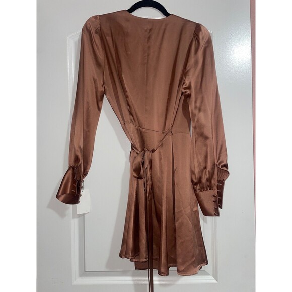 Reformation Chrisley True Wrap Silk Mini Dress Women’s size S NWOT - Picture 5 of 13
